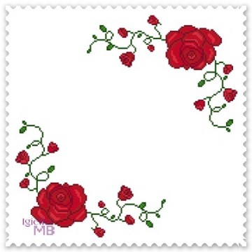 1013. - Napkin with roses...