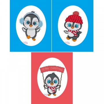 911. - Festive Penguin Trio...